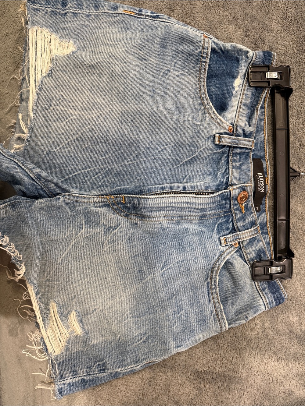 Hudson Jeans Light Blue Distressed Denim Shorts